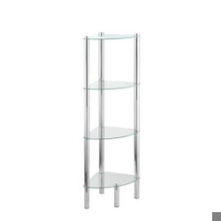 Wenko Stūra plaukts Yago ar 4 stikla plauktiem Wenko Stūra plaukts Yago ar 4 stikla plauktiem