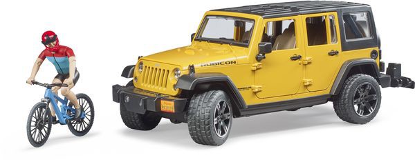Bruder bworld Jeep Wrangler Rubicon Unlimited ar kalnu velosipēdu un riteņbraucēju (02543) Bruder bworld Jeep Wrangler Rubicon Unlimited ar kalnu velosipēdu un riteņbraucēju (02543)