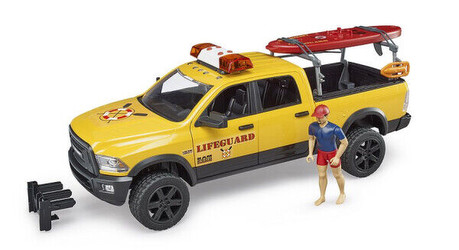 Bruder RAM 2500 Power Wagon Life Guard ar figūru, Stand Up Paddle un Light & Sound modulis (02506) Bruder RAM 2500 Power Wagon Life Guard ar figūru, Stand Up Paddle un Light & Sound modulis (02506)