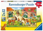 Ravensburger Puzzle Brīvdienas zirgu fermā 2 x 12 gabali Ravensburger Puzzle Brīvdienas zirgu fermā 2 x 12 gabali