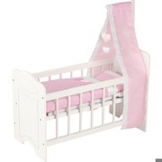 Goki Puppen gulta ar debesīm un gultas veļu (51762) Goki Puppen gulta ar debesīm un gultas veļu (51762)