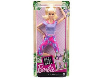 Mattel Barbie Made to Move lelle (blonda) violetā jogas tērpā (GXF04) Mattel Barbie Made to Move lelle (blonda) violetā jogas tērpā (GXF04)