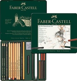 Faber-Castell Pitt Monochrome komplekts 21 metāla futrālis (112976) Faber-Castell Pitt Monochrome komplekts 21 metāla futrālis (112976)