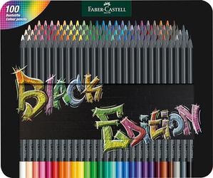 Faber-Castell Black Edition krāsainie zīmuļi neons + pasteļi 100er metāla futrālis (116490) Faber-Castell Black Edition krāsainie zīmuļi neons + pasteļi 100er metāla futrālis (116490)