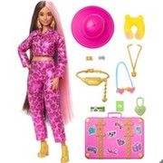 Mattel Barbie Extra Fly Barbie lelle ar safari tērpu (HPT48) Mattel Barbie Extra Fly Barbie lelle ar safari tērpu (HPT48)