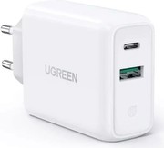 UGREEN USB-C/USB-A sienas lādētājs 36W (60468) UGREEN USB-C/USB-A sienas lādētājs 36W (60468)