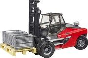 Bruder Linde HT160D iekrāvējs ar paleti un 3 režģu kastēm (02513) Bruder Linde HT160D iekrāvējs ar paleti un 3 režģu kastēm (02513)