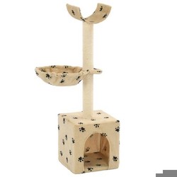 vidaXL kaķu nagu skrāpis ar ķepu apdruku un sizala stabiem 105 cm vidaXL kaķu nagu skrāpis ar ķepu apdruku un sizala stabiem 105 cm