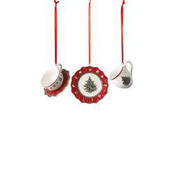 Villeroy & Boch Toy's Delight Decoration Ornamente komplekts sarkans 3-gab. Villeroy & Boch Toy's Delight Decoration Ornamente komplekts sarkans 3-gab.