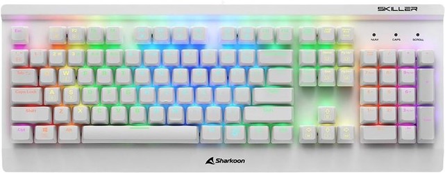 Sharkoon Skiller SGK3 Balts Kailh Zils ASV Sharkoon Skiller SGK3 Balts Kailh Zils ASV