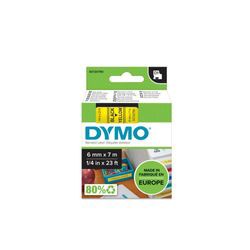 Dymo D1 Standarta etiķetes 6 mm x 7 m melns uz dzeltens Dymo D1 Standarta etiķetes 6 mm x 7 m melns uz dzeltens