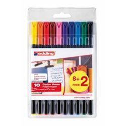 Edding 1200 šķiedru marķieri smalki šķiroti 10 gab komplekts Edding 1200 šķiedru marķieri smalki šķiroti 10 gab komplekts