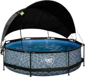 Exit Stone Baseins ar filtru sūkni un saules seglu 300 x 76 cm (30.35.10.00) Exit Stone Baseins ar filtru sūkni un saules seglu 300 x 76 cm (30.35.10.00)