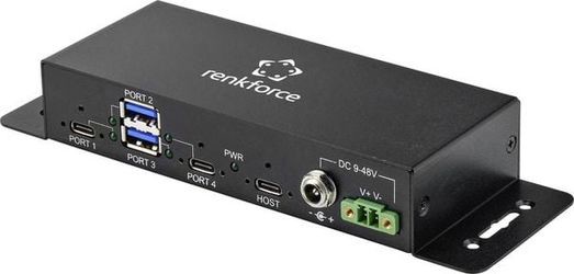 Renkforce 2+2 Port USB 3.0-Hub Metāla korpuss (RF-4679566) Renkforce 2+2 Port USB 3.0-Hub Metāla korpuss (RF-4679566)