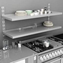 vidaXL Sienas plaukts ar 2 plauktiem (51049) vidaXL Sienas plaukts ar 2 plauktiem (51049)