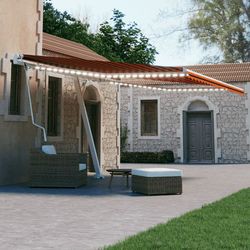 vidaXL Automātiskā markīze ar LED & vēja sensoru 450 x 300 cm vidaXL Automātiskā markīze ar LED & vēja sensoru 450 x 300 cm