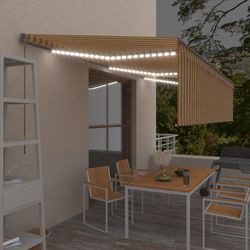 vidaXL Markīze Manuāli Ievilkta ar Rullo & LED 6x3 m vidaXL Markīze Manuāli Ievilkta ar Rullo & LED 6x3 m
