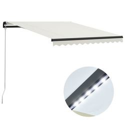 vidaXL Ievilkama markīze ar roku darbināma LED 300x250 cm (305522) vidaXL Ievilkama markīze ar roku darbināma LED 300x250 cm (305522)
