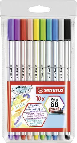 Stabilo Pen 68 brush šķirots 10 gab. etvija (568/10-11) Stabilo Pen 68 brush šķirots 10 gab. etvija (568/10-11)