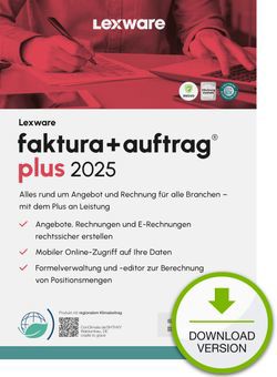 Lexware Faktura + Auftrag Plus 2025 (Abonnement) Lexware Faktura + Auftrag Plus 2025 (Abonnement)