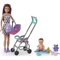 Mattel Barbie Skipper Babysitter Inc. lelle un bērnu ratiņu spēļu komplekts (GXT34) Mattel Barbie Skipper Babysitter Inc. lelle un bērnu ratiņu spēļu komplekts (GXT34)