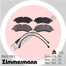 Zimmermann Bremžu uzliku komplekts ar brīdinājuma kontaktu (25602.170.2) Zimmermann Bremžu uzliku komplekts ar brīdinājuma kontaktu (25602.170.2)