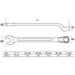 BGS Maul-Ringslēdzene SW 26 mm izliekta (30126) BGS Maul-Ringslēdzene SW 26 mm izliekta (30126)