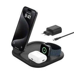 Belkin BoostCharge 3-in-1 Bezvadu lādētājs Qi2 Belkin BoostCharge 3-in-1 Bezvadu lādētājs Qi2