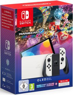 Nintendo Switch (OLED modelis) + Mario Kart 8 Deluxe + 12 mēneši Switch Online Nintendo Switch (OLED modelis) + Mario Kart 8 Deluxe + 12 mēneši Switch Online