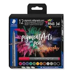 Staedtler Pigmentu kaligrāfijas šķiedru marķieru komplekts 12 Staedtler Pigmentu kaligrāfijas šķiedru marķieru komplekts 12