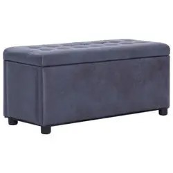 vidaXL Ottoman ar uzglabāšanas vietu 87,5 cm Pelēks (281376) vidaXL Ottoman ar uzglabāšanas vietu 87,5 cm Pelēks (281376)