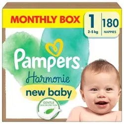Pampers Harmonie Mēneša kaste Izmērs 1 (180 gab.) Pampers Harmonie Mēneša kaste Izmērs 1 (180 gab.)