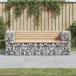 vidaXL Gartenbank aus Gabionen 184x71x65,5 cm Massivholz (3196236) vidaXL Gartenbank aus Gabionen 184x71x65,5 cm Massivholz (3196236)