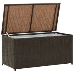 vidaXL Gartenbox Poly Rattan 100x50x50 cm Brūns (46472) vidaXL Gartenbox Poly Rattan 100x50x50 cm Brūns (46472)