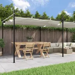 vidaXL Pergola ar bīdāmu jumtu 589x292x230 cm Taupe (360121) vidaXL Pergola ar bīdāmu jumtu 589x292x230 cm Taupe (360121)