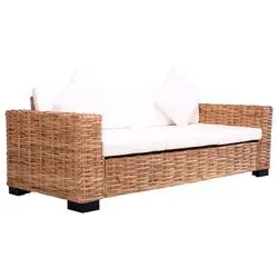vidaXL Gartensofa 3-Sitzer Dabīgais Rotangpalma (276351) vidaXL Gartensofa 3-Sitzer Dabīgais Rotangpalma (276351)