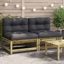 vidaXL Gartensofas bez roku balstiem ar spilveniem 2 gab. (838092) vidaXL Gartensofas bez roku balstiem ar spilveniem 2 gab. (838092)