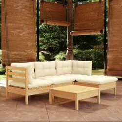 vidaXL Garten-Lounge-Set ar spilveniem priedes koks (3096353) vidaXL Garten-Lounge-Set ar spilveniem priedes koks (3096353)