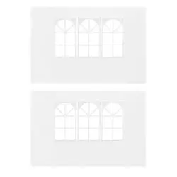 vidaXL Partyzelt-sānu sienas 2 gabali ar logu PE Balts (45113) vidaXL Partyzelt-sānu sienas 2 gabali ar logu PE Balts (45113)