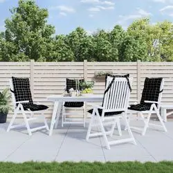 vidaXL Hochlehner-Auflagen 4 Stk. lapu raksts Oksfordas audums vidaXL Hochlehner-Auflagen 4 Stk. lapu raksts Oksfordas audums