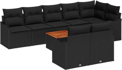 vidaXL 9-daļīgs dārza dīvānu komplekts ar spilveniem (3347471)