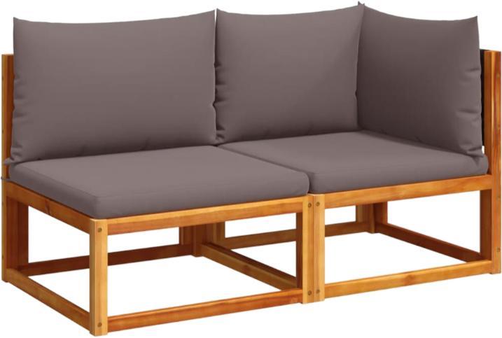 vidaXL Gartensofa ar spilveniem 2-vietīgs masīvkoks akācija (4008175)