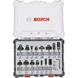 Bosch Frēzēšanas komplekts 15 gab. (2607017471) Bosch Frēzēšanas komplekts 15 gab. (2607017471)