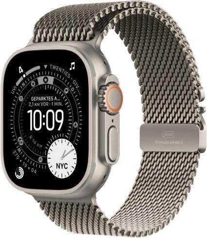 Apple Watch Ultra 3 GPS + Cellular 49 mm Titan ar Milanaise siksniņu Large Apple Watch Ultra 3 GPS + Cellular 49 mm Titan ar Milanaise siksniņu Large