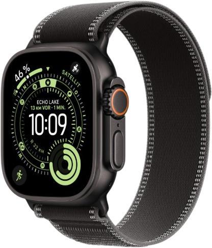 Apple Watch Ultra 3 GPS + Cellular 49 mm Titāns ar Trail Loop S/M (Melns / Melns) Apple Watch Ultra 3 GPS + Cellular 49 mm Titāns ar Trail Loop S/M (Melns / Melns)