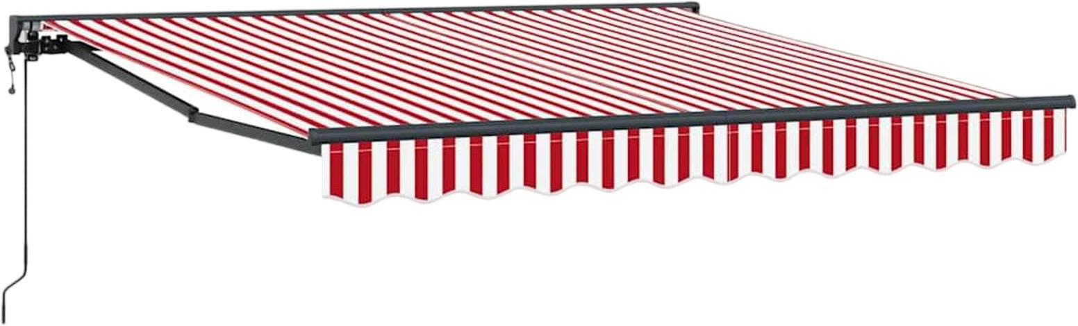 vidaXL Einziehbare Markise Sarkanās un baltās svītras 350x250 cm (3330284)