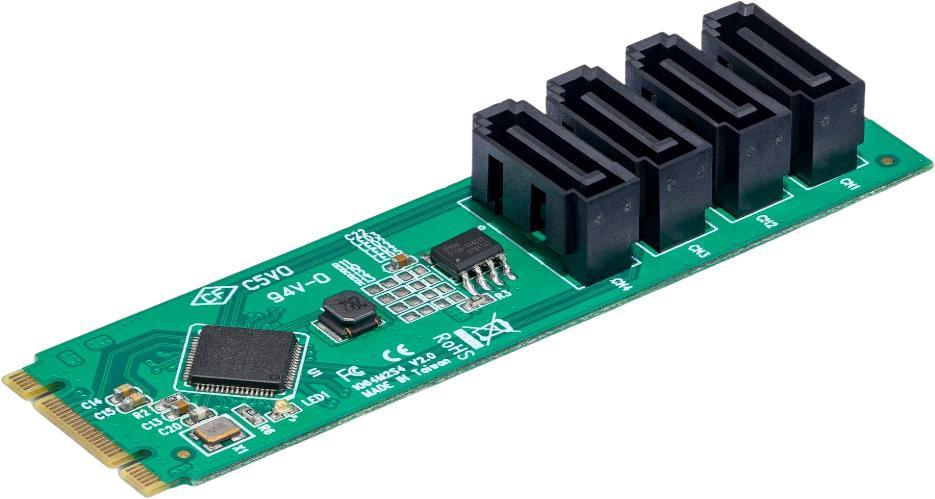 StarTech.com 4-Port M.2 NVMe uz SATA Adapterkarte (4P-SATA-M2-ADAPTER) StarTech.com 4-Port M.2 NVMe uz SATA Adapterkarte (4P-SATA-M2-ADAPTER)