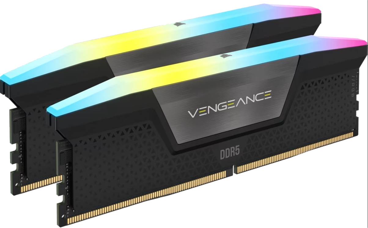 Corsair Vengeance RGB DDR5-6000 32GB komplekts (CMH32GX5M2B6000C38) Corsair Vengeance RGB DDR5-6000 32GB komplekts (CMH32GX5M2B6000C38)