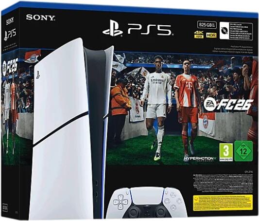 Sony Playstation (PS5) Slim Digital Edition - EA Sports FC 26 komplekts Sony Playstation (PS5) Slim Digital Edition - EA Sports FC 26 komplekts