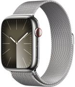 Apple Watch Series 9 GPS + Cellular 41 mm nerūsējošais tērauds ar Milānas siksniņu (MRJ43QF/A)